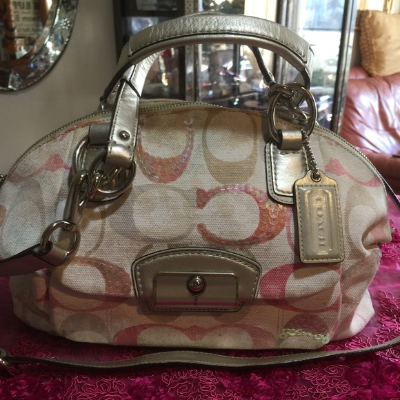 Authentic COACH Begonia Multi Embr Sig Satchel Bag - Picture 4 of 4